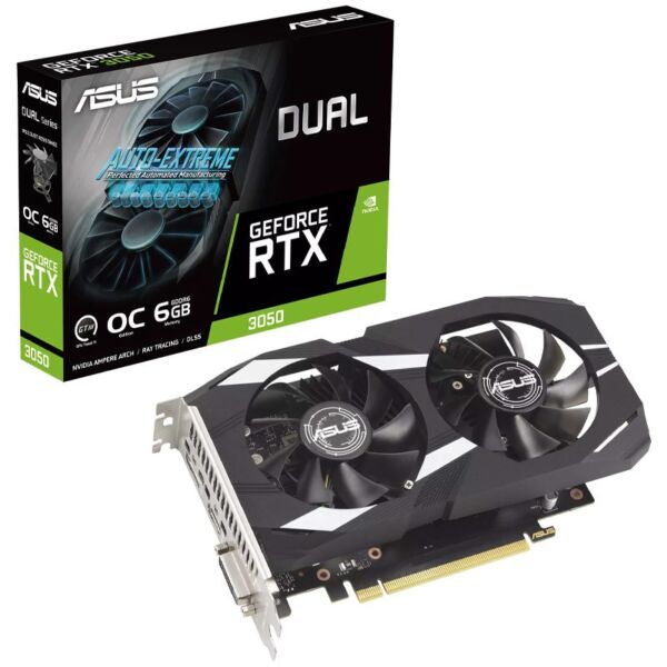 کارت گرافیک Asus Dual GeForce RTX3050 OC 6GB GDDR6 96Bit