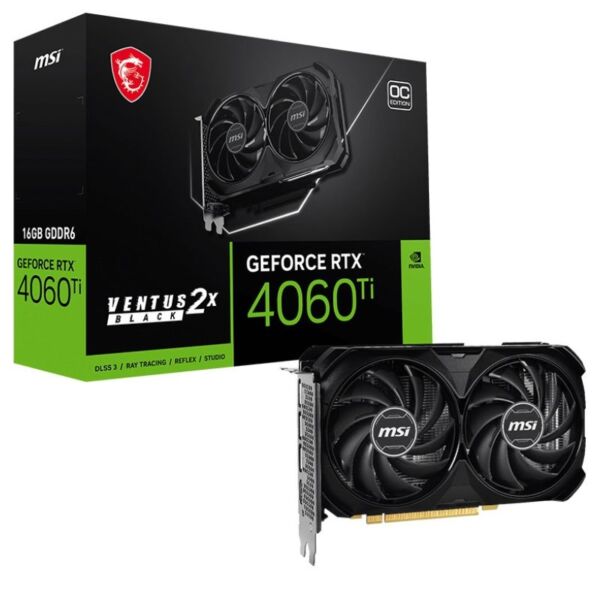 کارت گرافیک MSI Ventus 2X Black GeForce RTX 4060 Ti OC 16GB GDDR6 128Bit